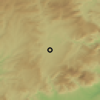Shaded relief of the 53 km around Vic, drawn from the GMTED2010 grid