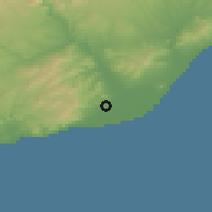 Shaded relief of the 53 km around Viladecans, drawn from the GMTED2010 grid