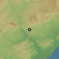 Shaded relief of the 53 km around Viladecavalls, drawn from the GMTED2010 grid