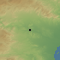 Shaded relief of the 53 km around Vilamarxant, drawn from the GMTED2010 grid