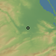 Shaded relief of the 54 km around Villanueva de Castellón, drawn from the GMTED2010 grid