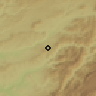 Shaded relief of the 54 km around Villanueva del Arzobispo, drawn from the GMTED2010 grid