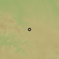 Shaded relief of the 54 km around Zafra, drawn from the GMTED2010 grid