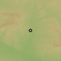 Shaded relief of the 53 km around Zuera, drawn from the GMTED2010 grid