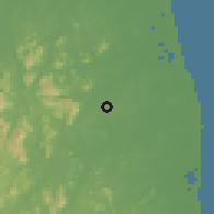 Shaded relief of the 60 km around Amparai, drawn from the GMTED2010 grid