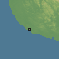 Shaded relief of the 60 km around Galle, drawn from the GMTED2010 grid