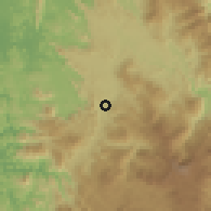 Shaded relief of the 60 km around Gampola, drawn from the GMTED2010 grid