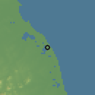 Shaded relief of the 60 km around Katankudi, drawn from the GMTED2010 grid