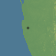 Shaded relief of the 60 km around Kotte, drawn from the GMTED2010 grid