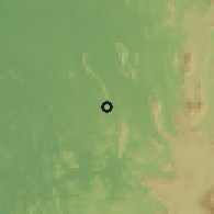 Shaded relief of the 60 km around Kurunegala, drawn from the GMTED2010 grid