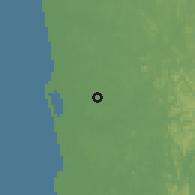 Shaded relief of the 60 km around Minuwangoda, drawn from the GMTED2010 grid