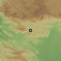 Shaded relief of the 60 km around Balangod̨a, drawn from the GMTED2010 grid