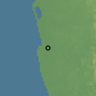 Shaded relief of the 60 km around Peliyagoda, drawn from the GMTED2010 grid