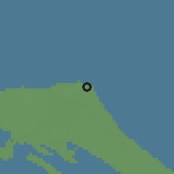 Shaded relief of the 60 km around Point Pedro, drawn from the GMTED2010 grid