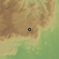 Shaded relief of the 60 km around Bandārāwela, drawn from the GMTED2010 grid