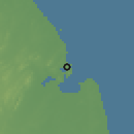 Shaded relief of the 60 km around Trincomalee, drawn from the GMTED2010 grid