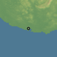 Shaded relief of the 60 km around Weligama, drawn from the GMTED2010 grid