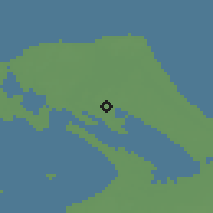 Shaded relief of the 60 km around Chāvākachchēri, drawn from the GMTED2010 grid