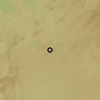Shaded relief of the 58 km around Gabait, drawn from the GMTED2010 grid