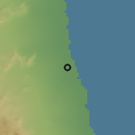 Shaded relief of the 59 km around Sawākīn, drawn from the GMTED2010 grid