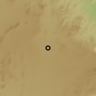 Shaded relief of the 59 km around Sinkāt, drawn from the GMTED2010 grid