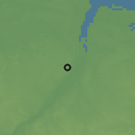 Shaded relief of the 60 km around Albina, drawn from the GMTED2010 grid