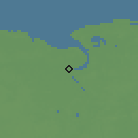 Shaded relief of the 60 km around Paramaribo, drawn from the GMTED2010 grid