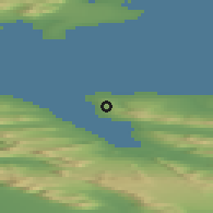 Shaded relief of the 36 km around Barentsburg, drawn from the GMTED2010 grid