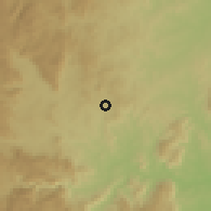 Shaded relief of the 57 km around Manzini, drawn from the GMTED2010 grid