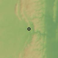 Shaded relief of the 57 km around Ngomane, drawn from the GMTED2010 grid