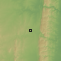 Shaded relief of the 57 km around Nsoko, drawn from the GMTED2010 grid