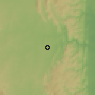 Shaded relief of the 57 km around Simunye, drawn from the GMTED2010 grid