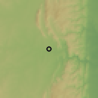 Shaded relief of the 57 km around Tabankulu, drawn from the GMTED2010 grid