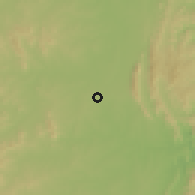 Shaded relief of the 57 km around Tjaneni, drawn from the GMTED2010 grid