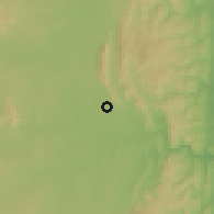 Shaded relief of the 57 km around Vuvulane, drawn from the GMTED2010 grid