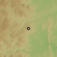 Shaded relief of the 57 km around Hluti, drawn from the GMTED2010 grid