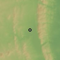 Shaded relief of the 57 km around Lavumisa, drawn from the GMTED2010 grid