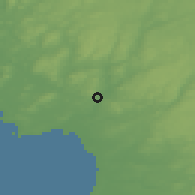 Shaded relief of the 47 km around Åled, drawn from the GMTED2010 grid