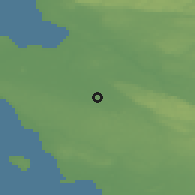 Shaded relief of the 47 km around Bjuv, drawn from the GMTED2010 grid