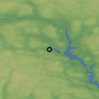 Shaded relief of the 44 km around Bollstabruk, drawn from the GMTED2010 grid