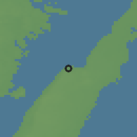 Shaded relief of the 47 km around Borgholm, drawn from the GMTED2010 grid