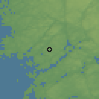 Shaded relief of the 46 km around Brastad, drawn from the GMTED2010 grid