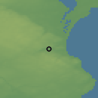 Shaded relief of the 47 km around Brösarp, drawn from the GMTED2010 grid