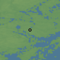 Shaded relief of the 46 km around Brunn, drawn from the GMTED2010 grid