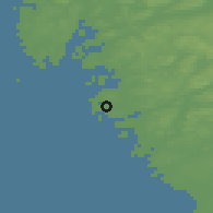 Shaded relief of the 47 km around Bua, drawn from the GMTED2010 grid