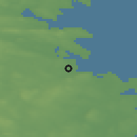 Shaded relief of the 43 km around Bureå, drawn from the GMTED2010 grid