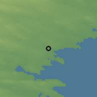 Shaded relief of the 43 km around Byske, drawn from the GMTED2010 grid