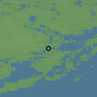 Shaded relief of the 46 km around Dalarö, drawn from the GMTED2010 grid