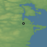 Shaded relief of the 44 km around Dingersjö, drawn from the GMTED2010 grid