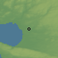 Shaded relief of the 47 km around Eldsberga, drawn from the GMTED2010 grid